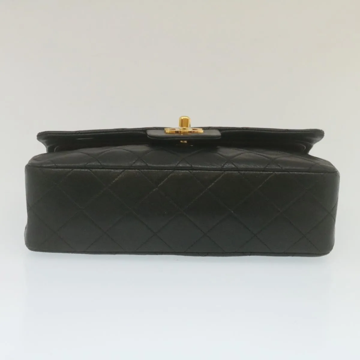 Chanel Classic Matelasse 23 Chain Flap Shoulder Bag Lamb Skin Black  lt398A