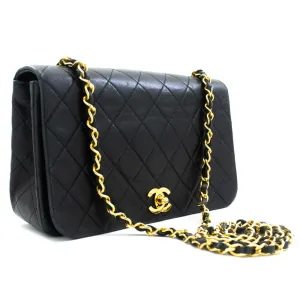 CHANEL Full New Chain Shoulder Bag Black Quilted Lambskin