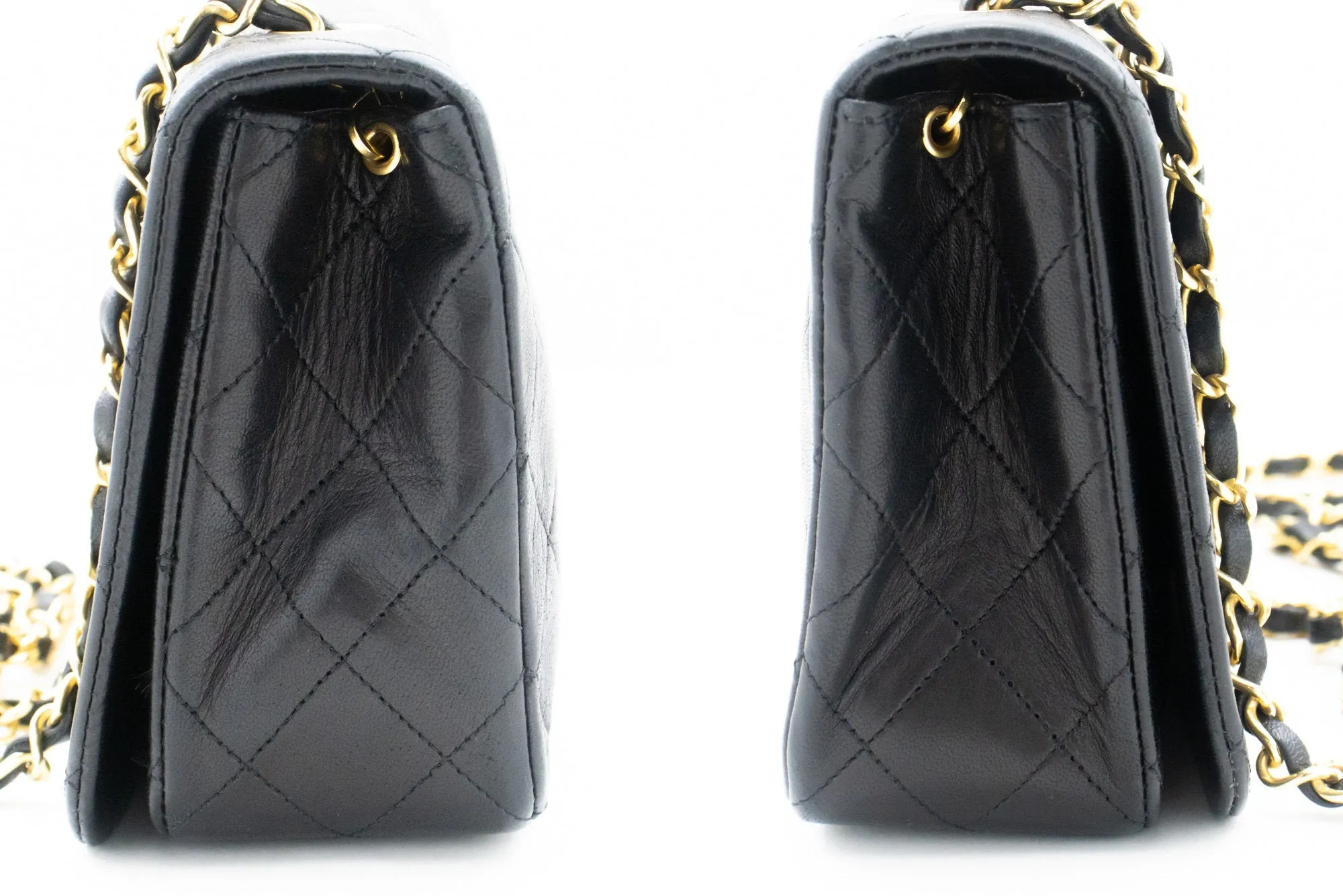 CHANEL Full New Chain Shoulder Bag Black Quilted Lambskin