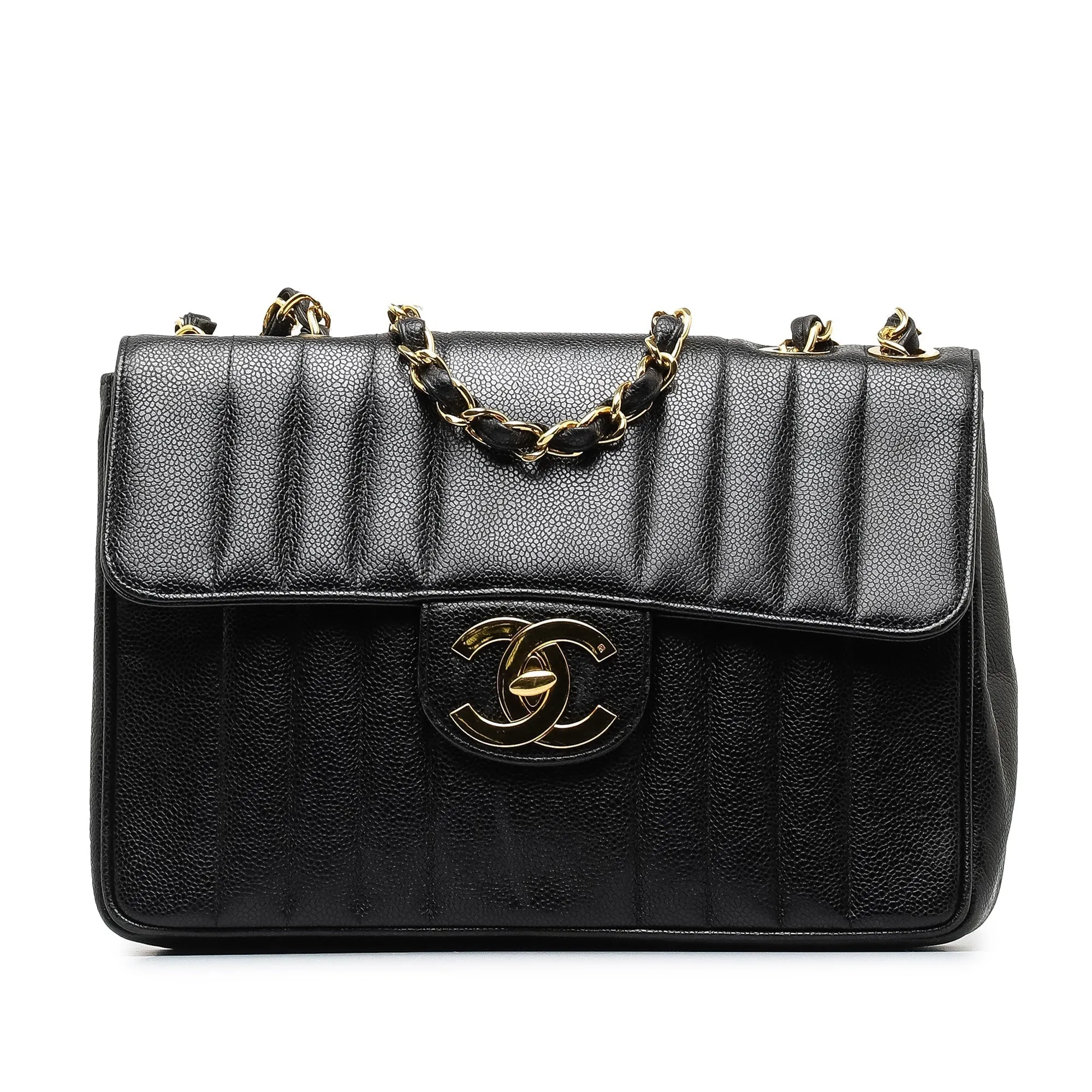 Chanel Jumbo Caviar Mademoiselle Flap Shoulder Bag