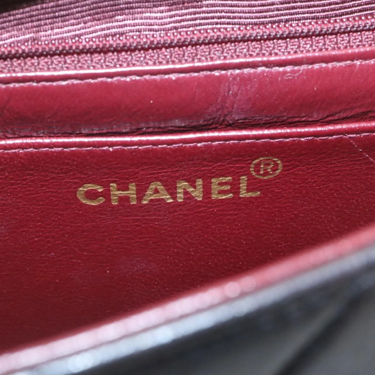 Chanel Matelasse Chain Flap Shoulder Bag Lamb Skin Black Gold CC Auth 28632A