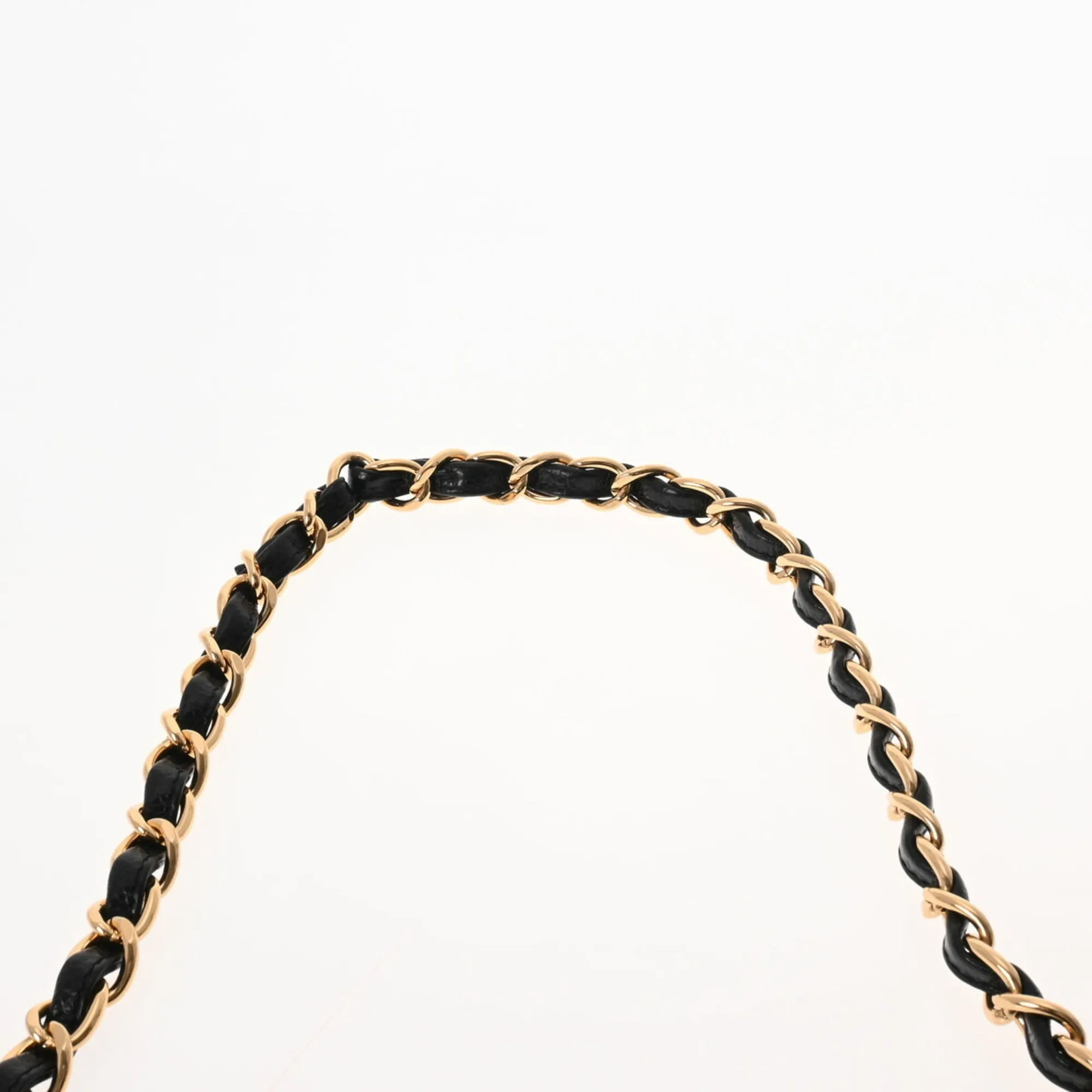 Chanel matelasse chain shoulder W flap 30cm black ladies caviar skin Bag