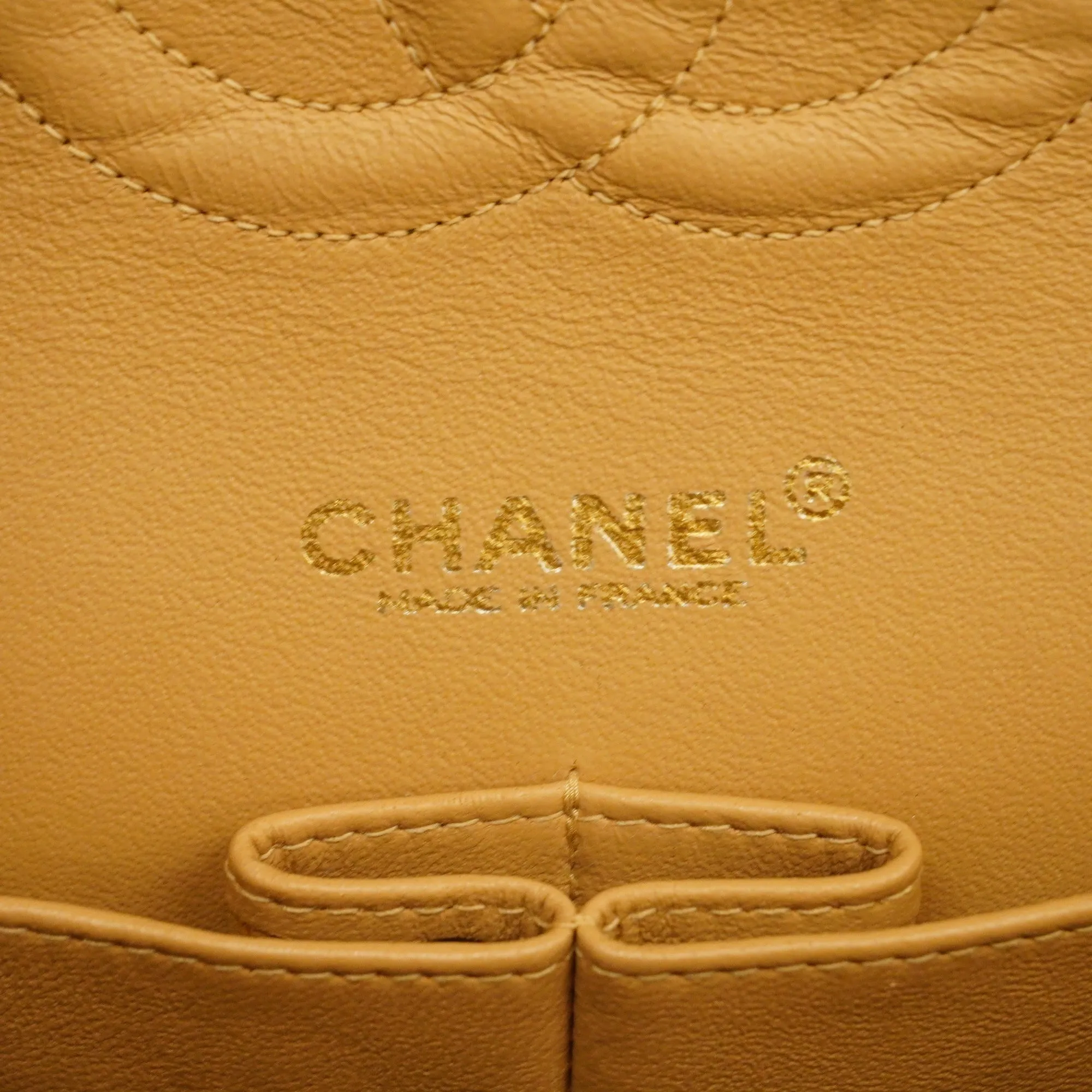 Chanel  Matelasse W Flap W Chain Lambskin Women's Leather Shoulder Bag Beige