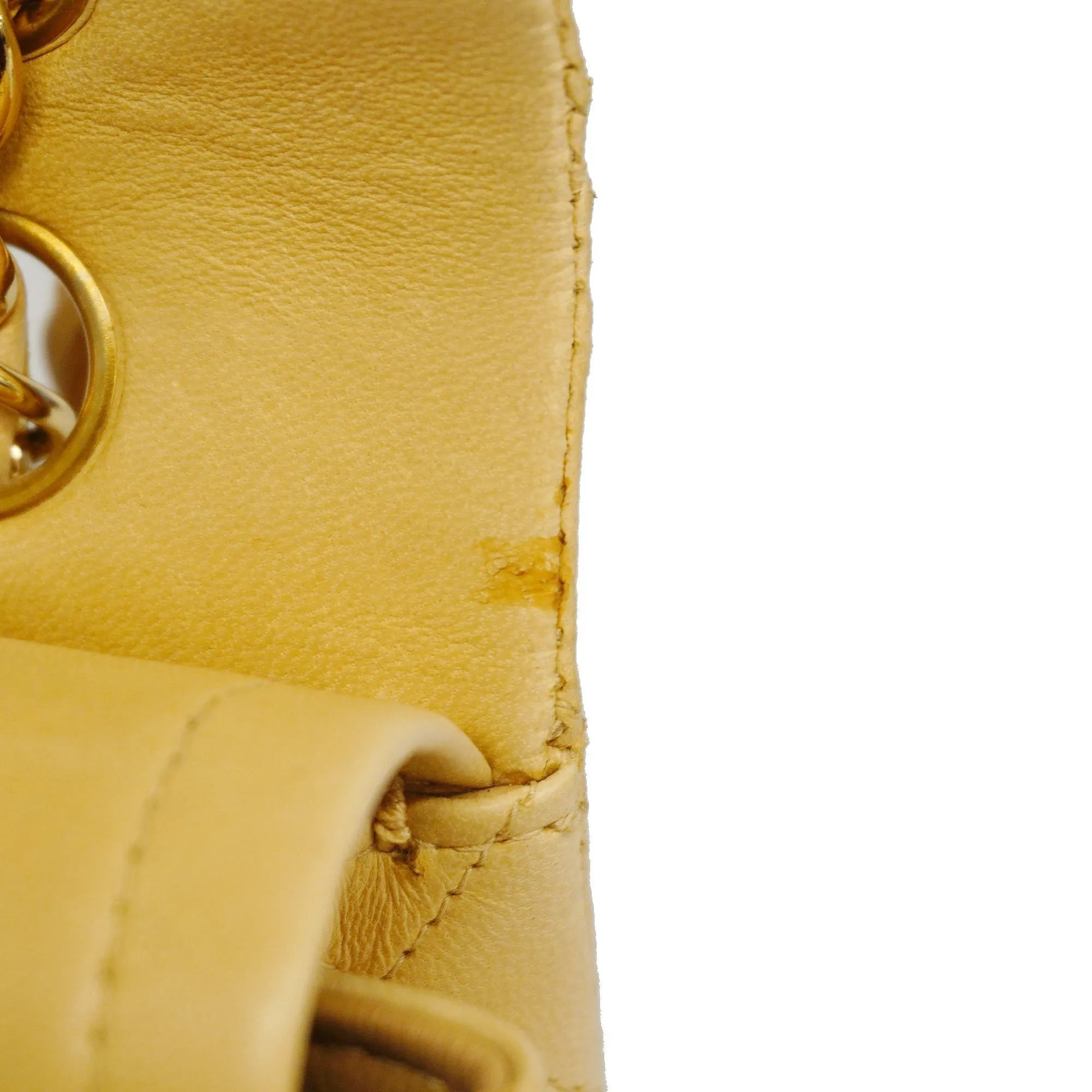 Chanel  Matelasse W Flap W Chain Lambskin Women's Leather Shoulder Bag Beige