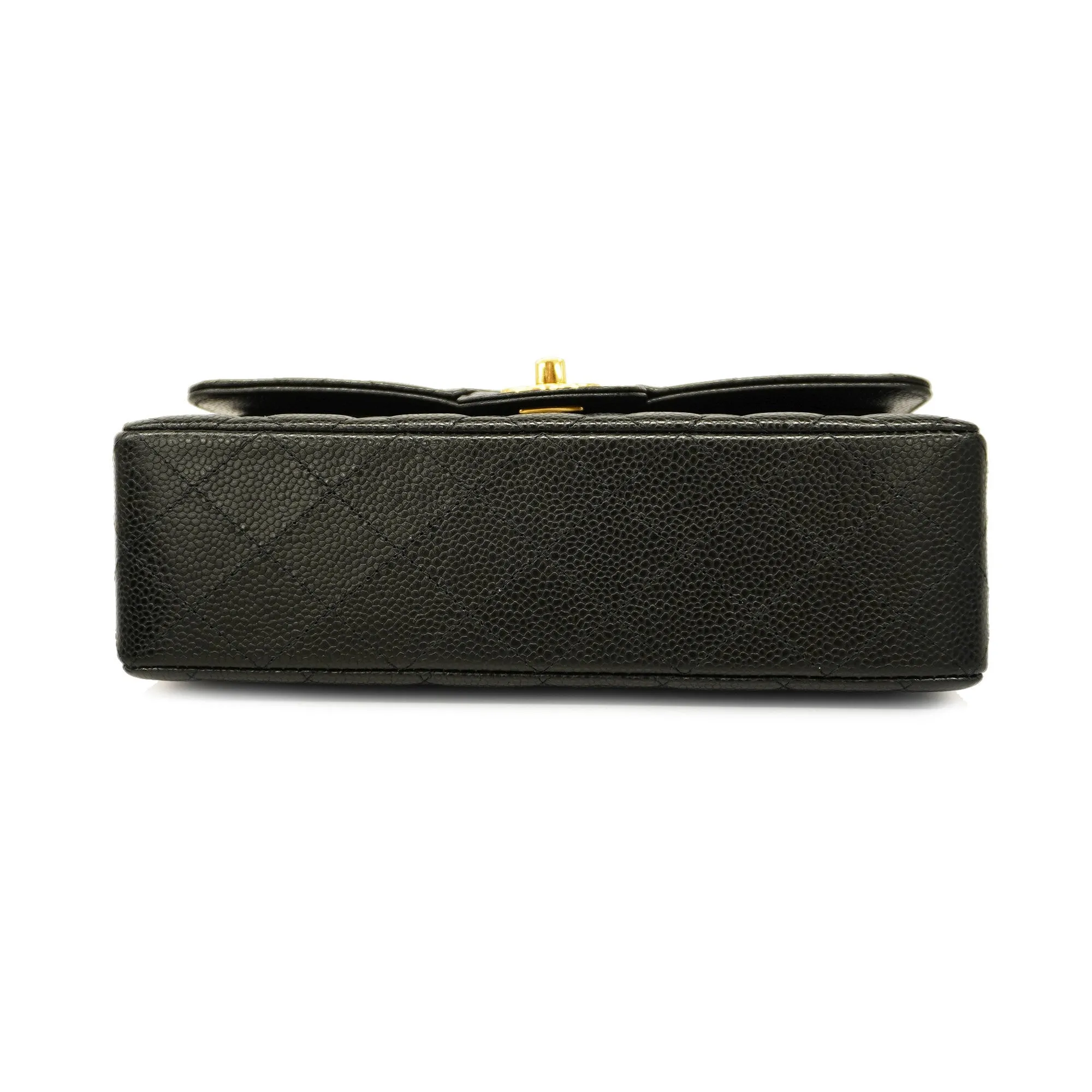 Chanel  Matelasse W Flap W Chain Women's Leather Shoulder Bag Black
