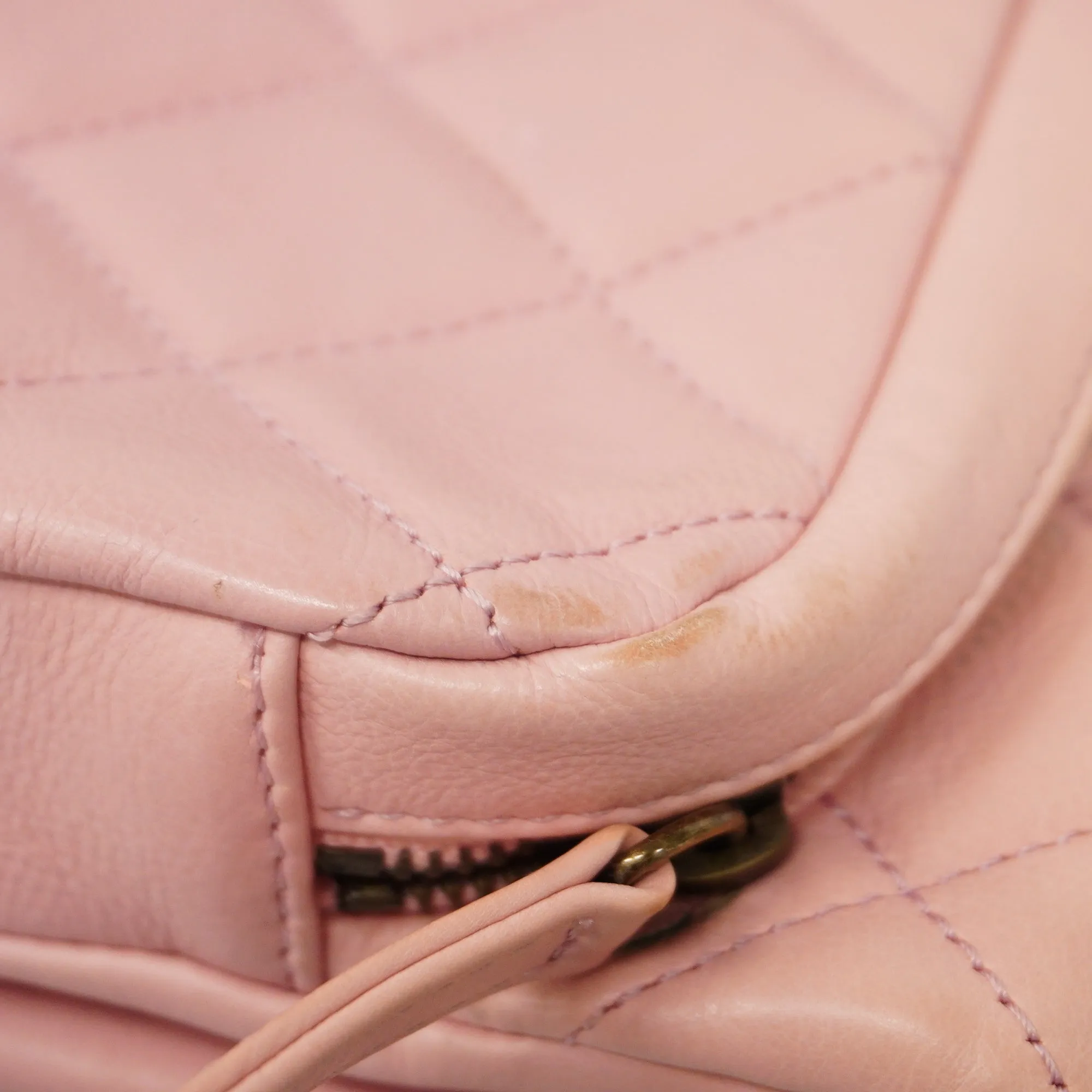 Chanel  Matelasse W Flap W Chain Women's Leather Shoulder Bag Pink