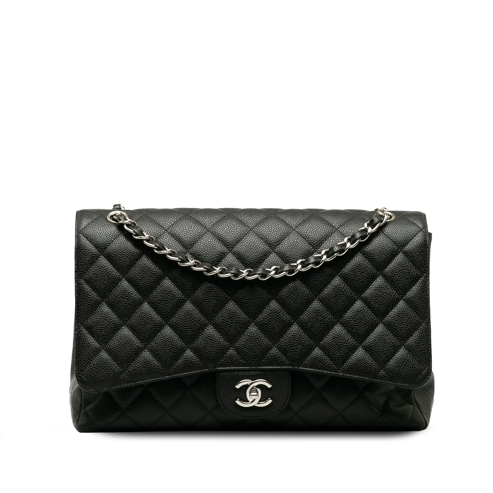 Chanel Maxi Classic Caviar Double Flap Shoulder Bag