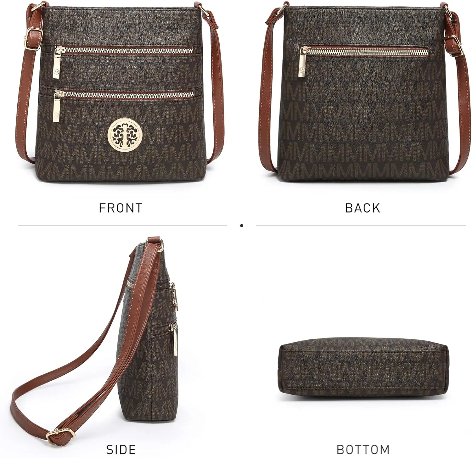 Crossbody Bags for Women Multi Pocket Crossbody Purses Trendy Vegan Leather Shoulder Handbags with Adjustable Strap