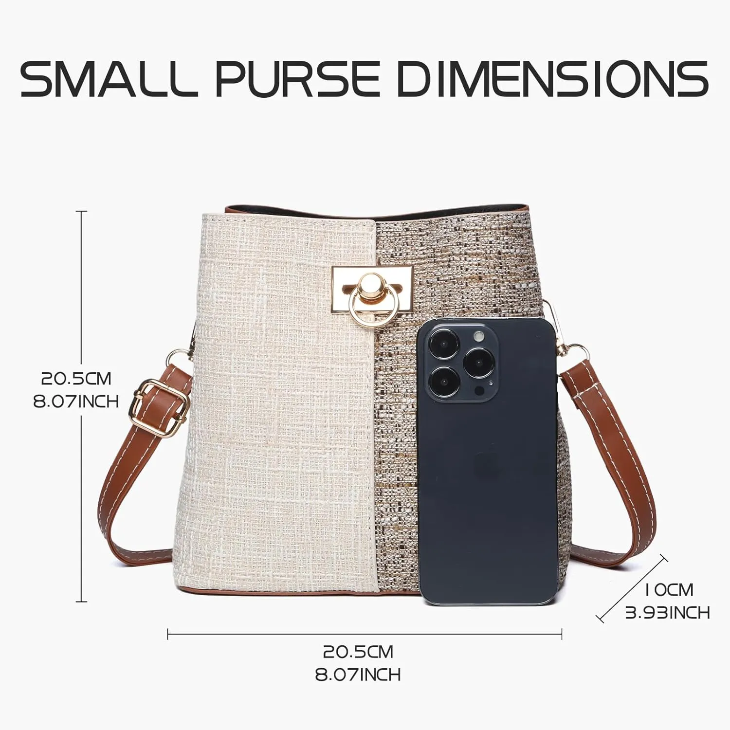 Crossbody Bags Purses for Women, Small PU Leather Cross body Bucket Bag with Adjustable Shoulder Strap, Multiple Pockets