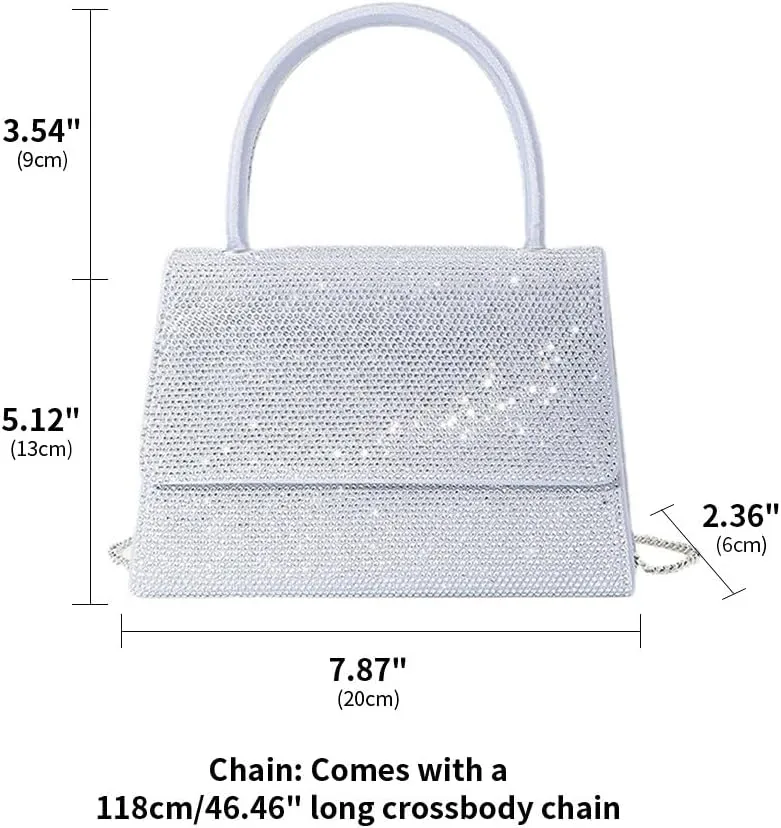 Crystal Women Handbags Ladies Purses Top-Handle Tote Handbag Rhinestones Evening Bags for Women Wedding Glitter Purse