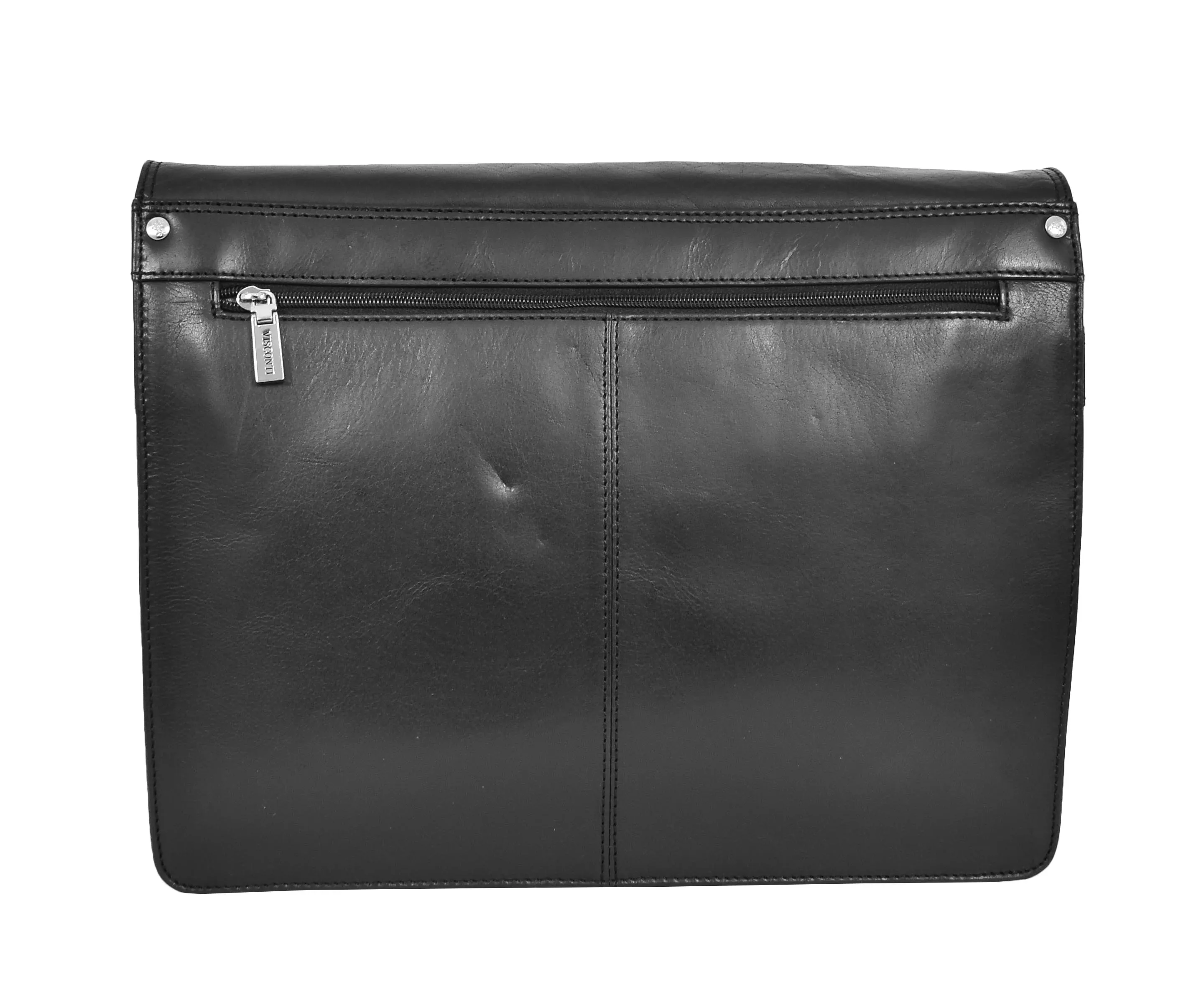DR384 Men's Leather Cross Body Satchel Bag Black