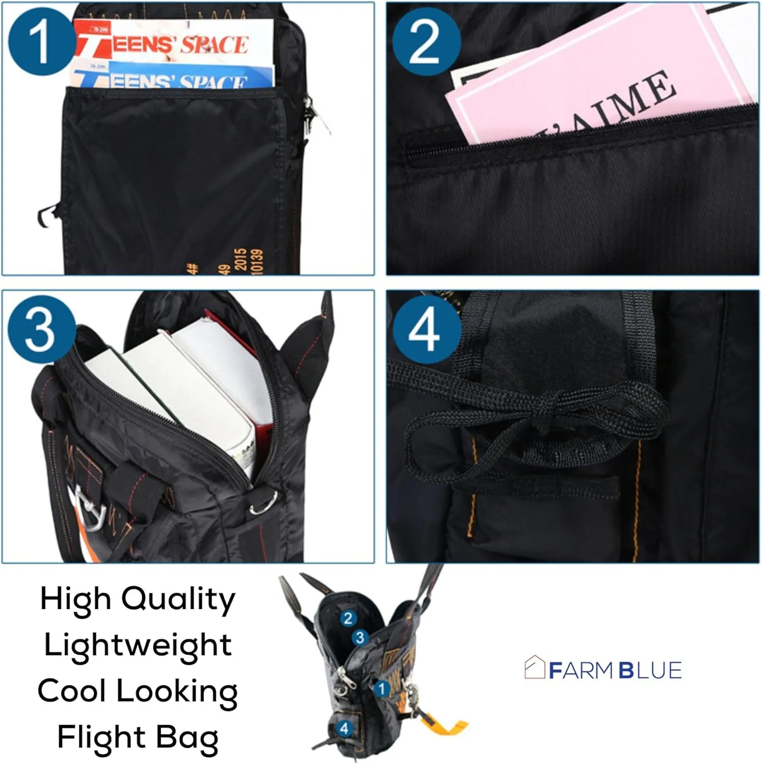 Farm Blue Tactical Flight Bag  Aviators Parachute Pilot Helmet Bag - Military Style