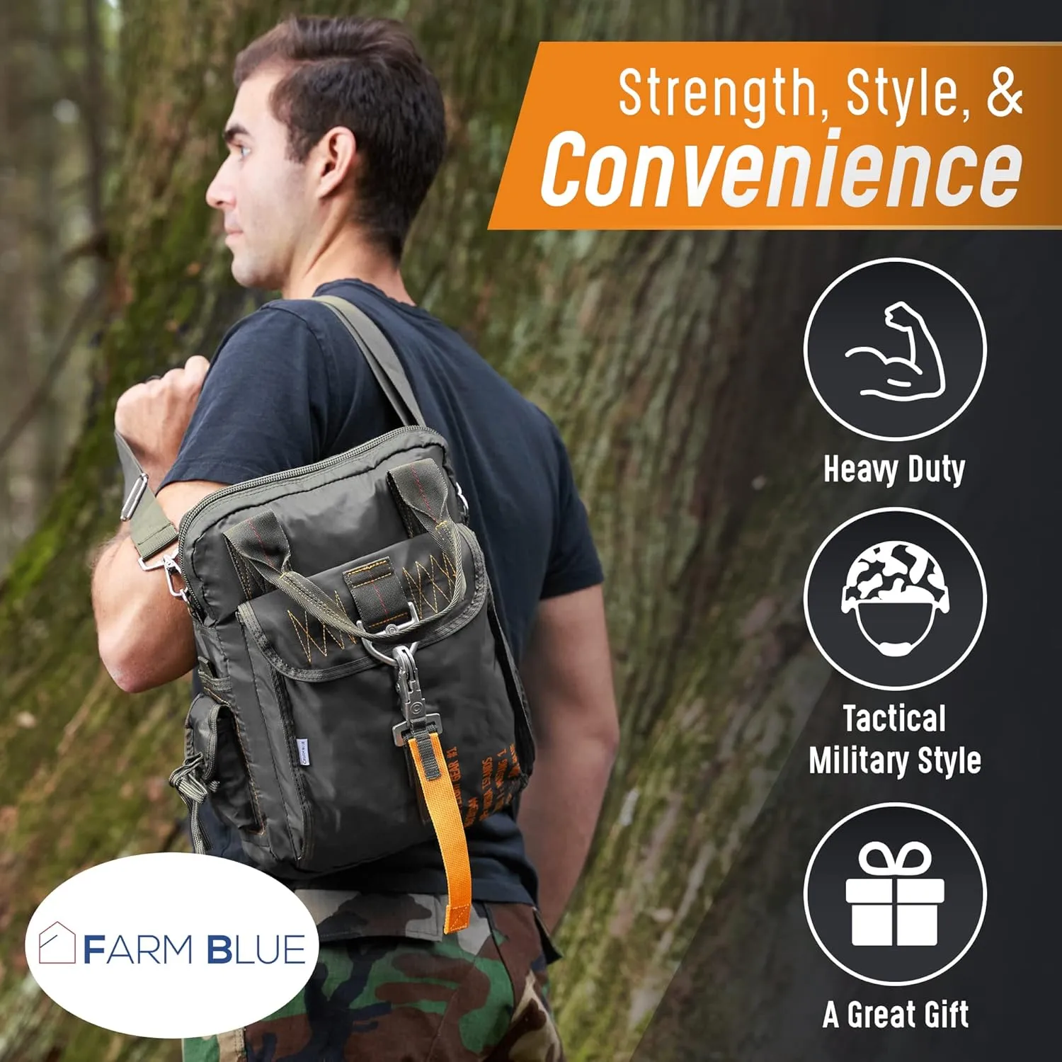 Farm Blue Tactical Flight Bag  Aviators Parachute Pilot Helmet Bag - Military Style