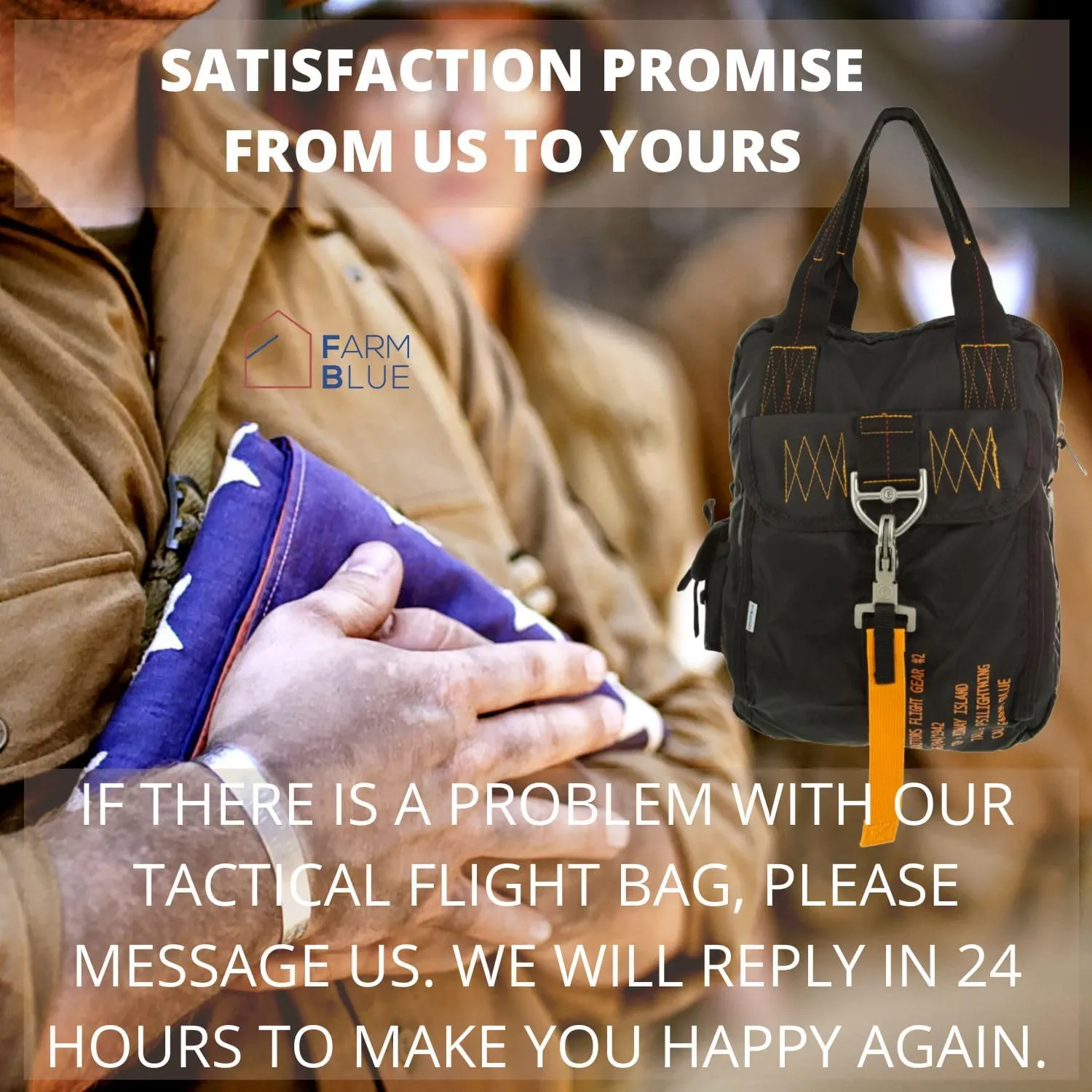Farm Blue Tactical Flight Bag  Aviators Parachute Pilot Helmet Bag - Military Style