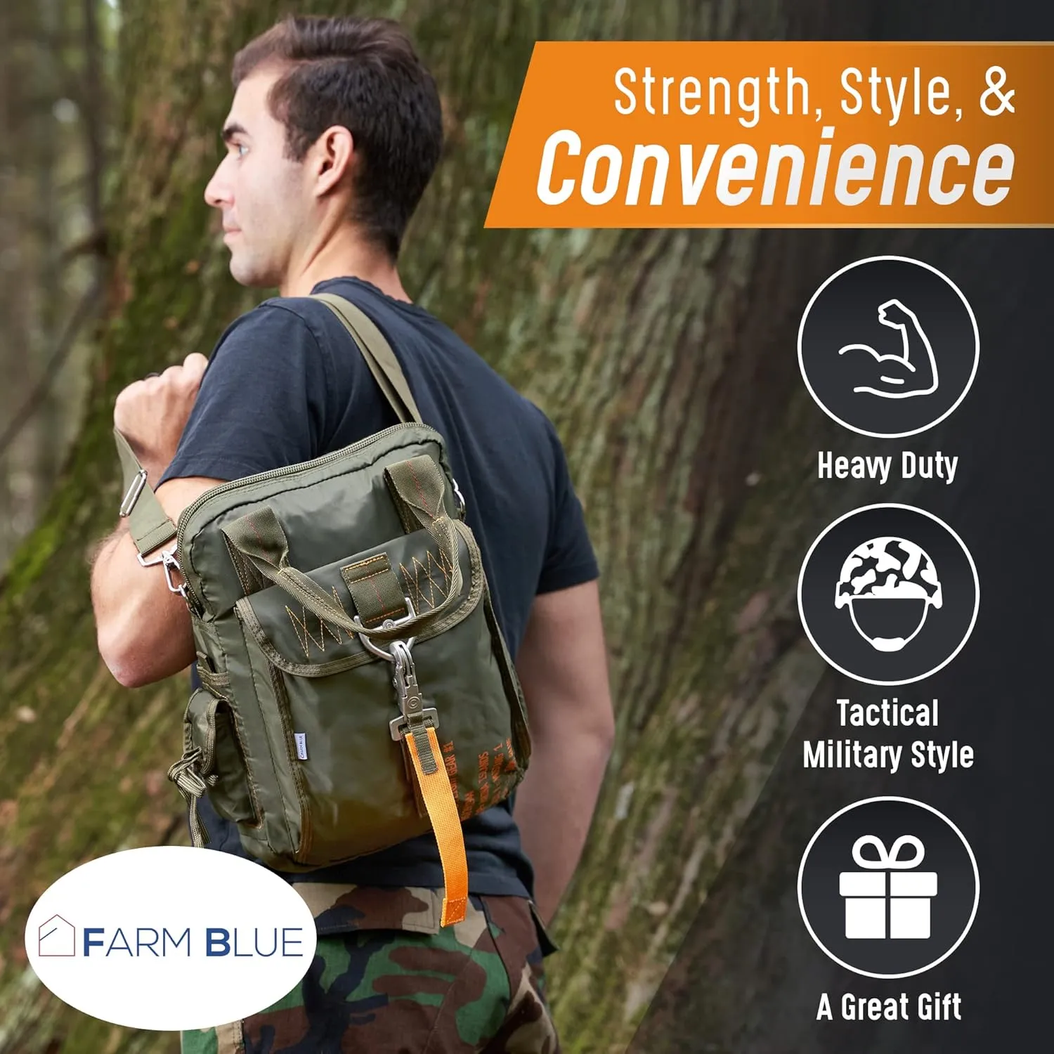 Farm Blue Tactical Flight Bag  Aviators Parachute Pilot Helmet Bag - Military Style