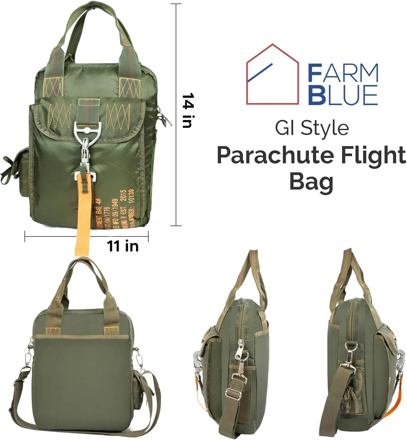 Farm Blue Tactical Flight Bag  Aviators Parachute Pilot Helmet Bag - Military Style