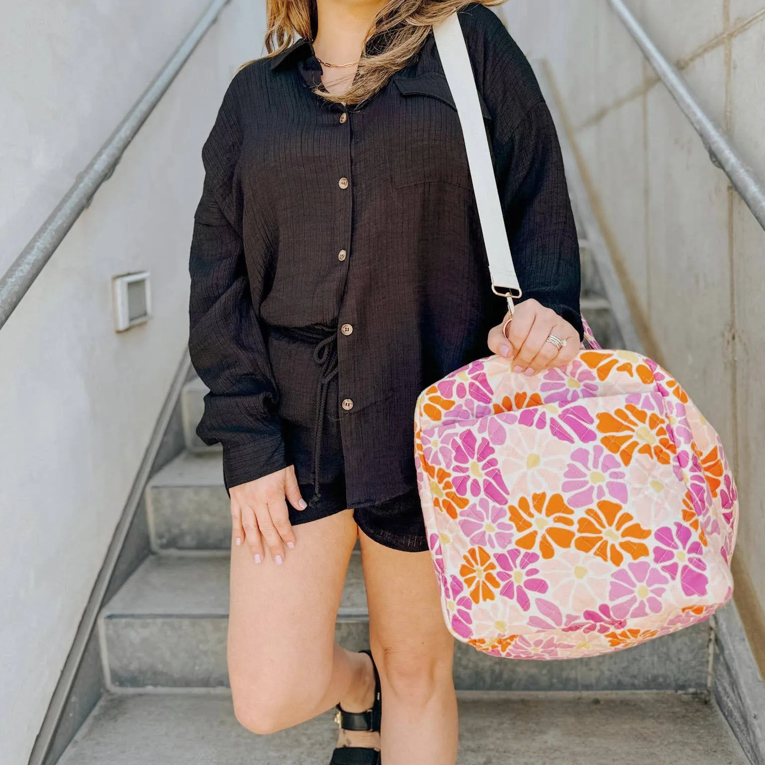 Floral Pattern Cosmetic Bag
