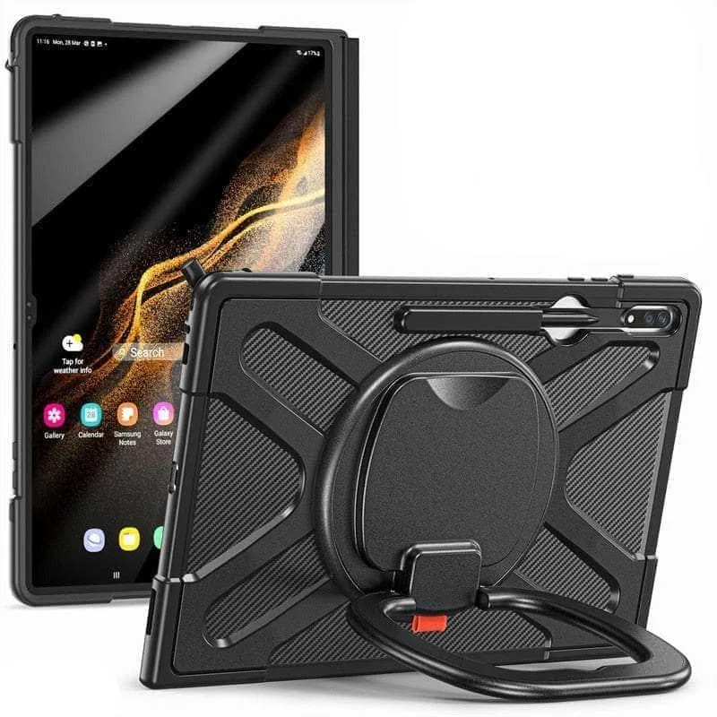Galaxy Tab S9 Ultra Rotation Hand Ring Stand Rugged Case