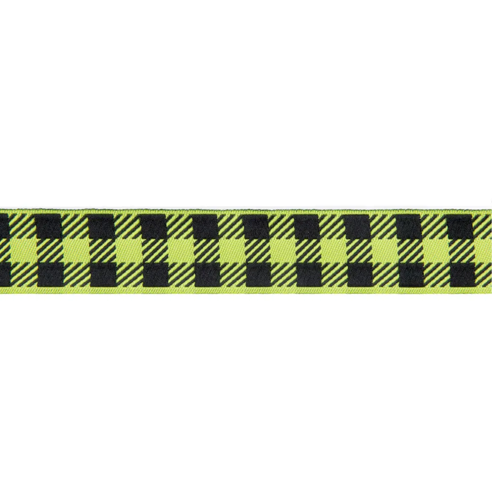 Gingham Apple Green and Black-7/8"-by the yard