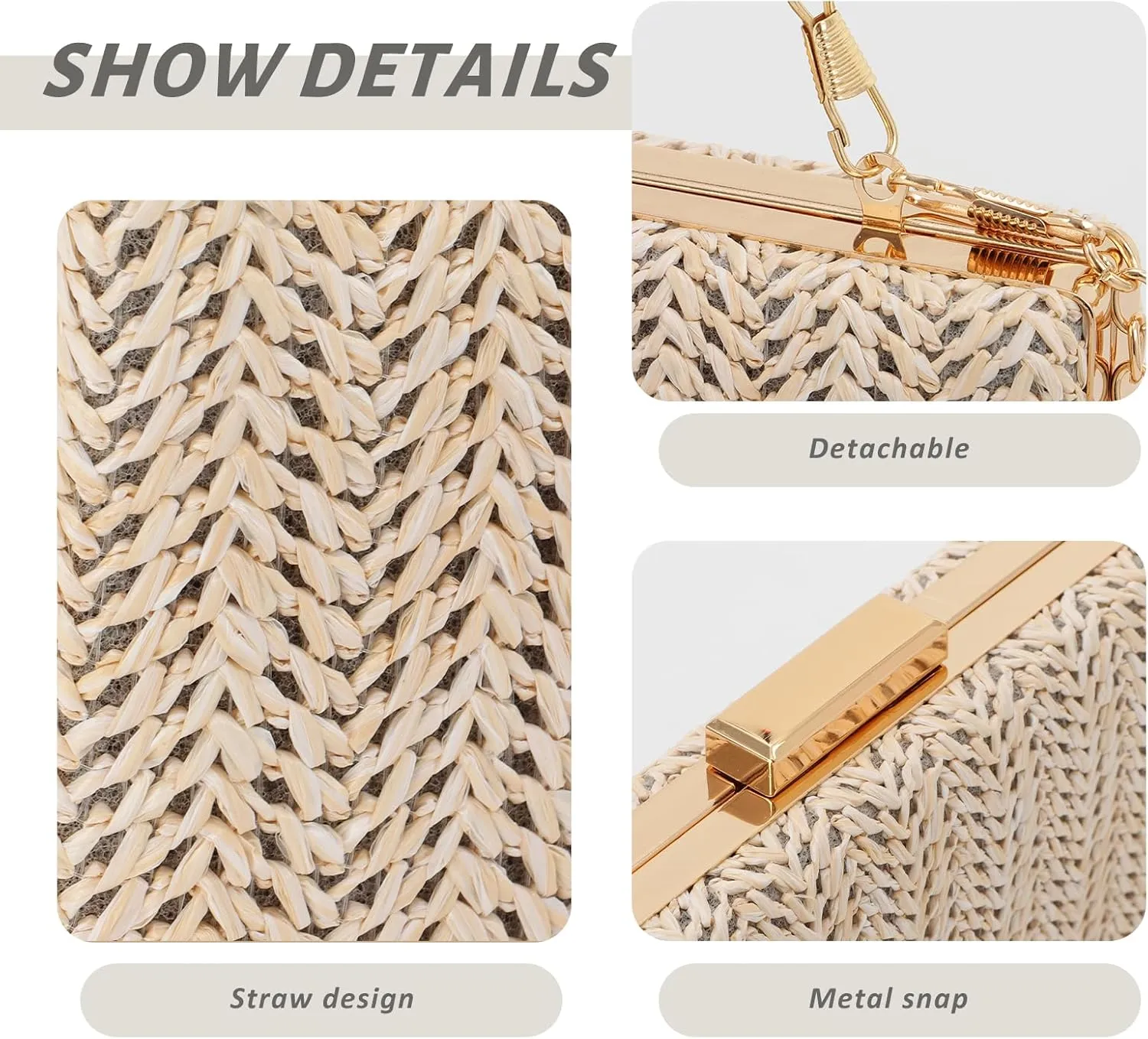 GOKTOW Straw Clutch Purse Raffia Rattan Summer Woven Beach Handbags for Women Vacation Travel 2024