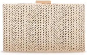 GOKTOW Straw Clutch Purse Raffia Rattan Summer Woven Beach Handbags for Women Vacation Travel 2024