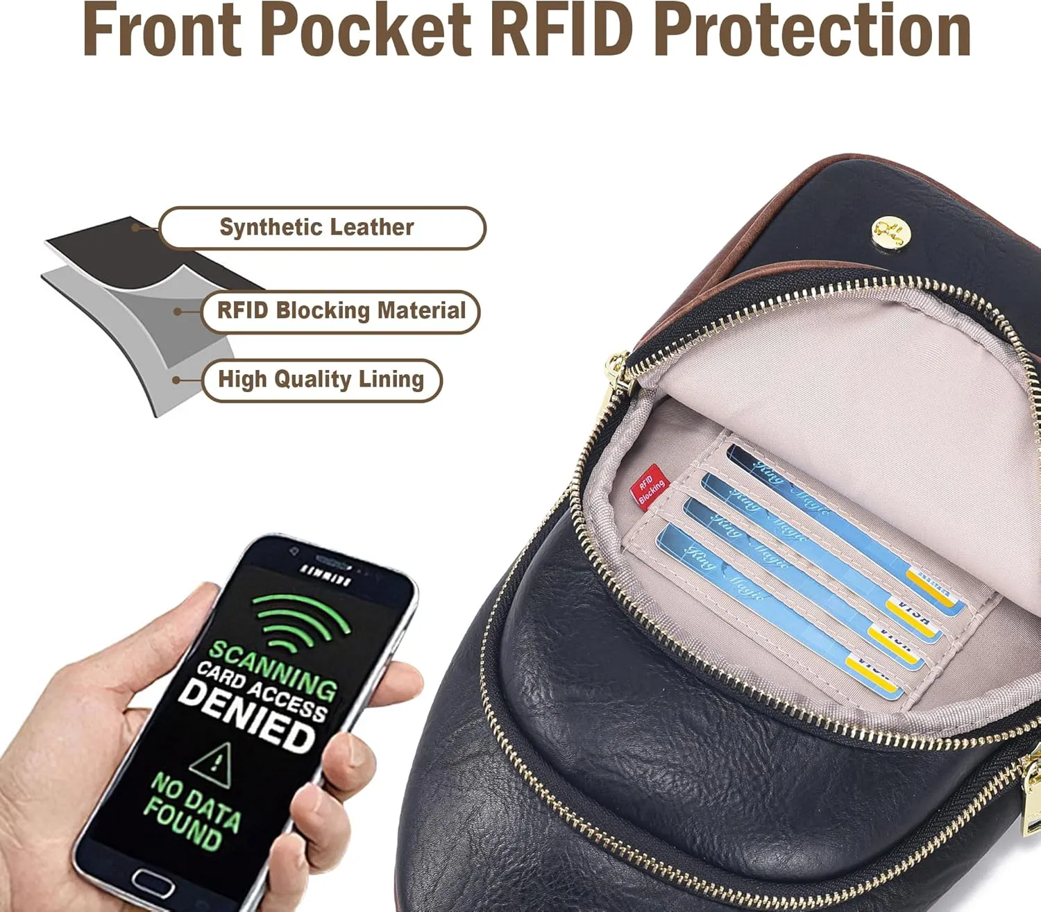 Haytijoe Crossbody Bags for Women Leather Sling Bag Anti-theft Cross Body Bag Travel Sling Purse Chest Bags Fanny Packs