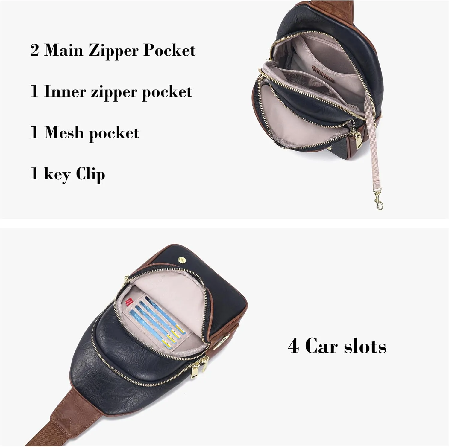 Haytijoe Crossbody Bags for Women Leather Sling Bag Anti-theft Cross Body Bag Travel Sling Purse Chest Bags Fanny Packs
