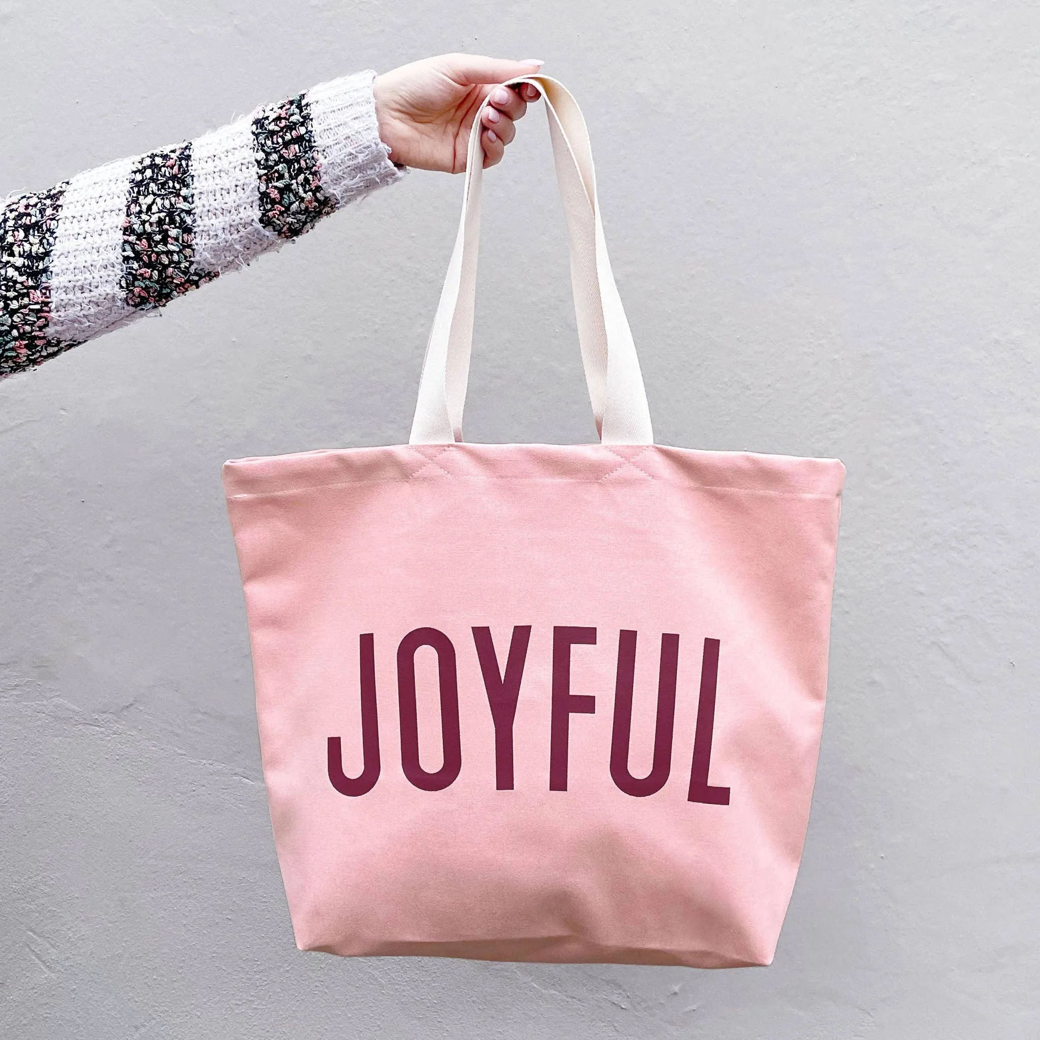 Joyful Burgundy Tote Bag