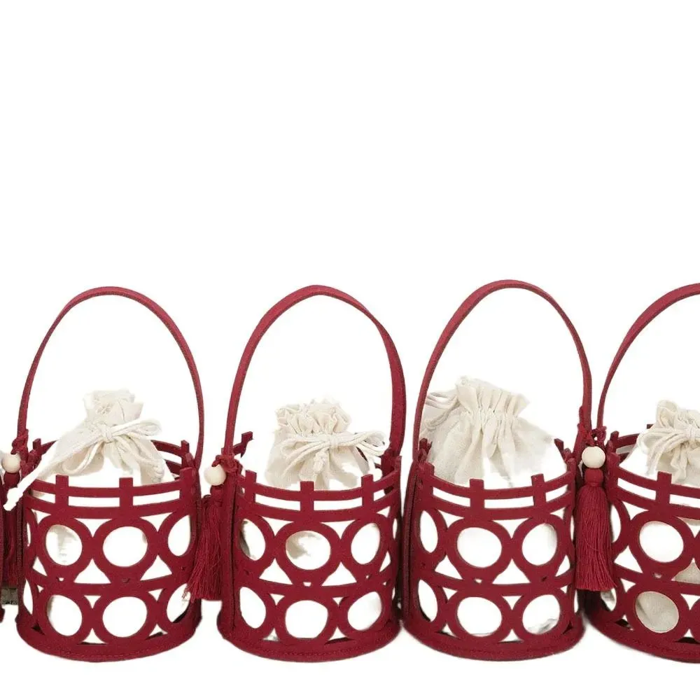 Juliana Red Mini Bucket Totes