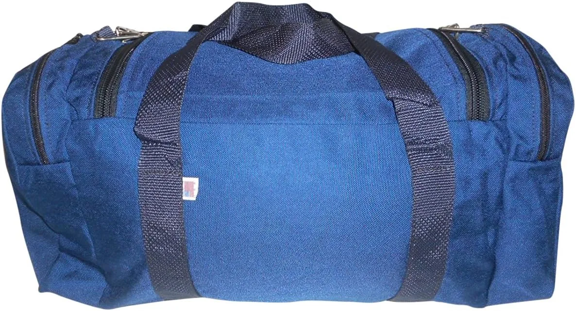 Large Triple Duffle with U Opening, Front Pocket and Two Side Compartment, Perfect Cabin Bag Made in USA.