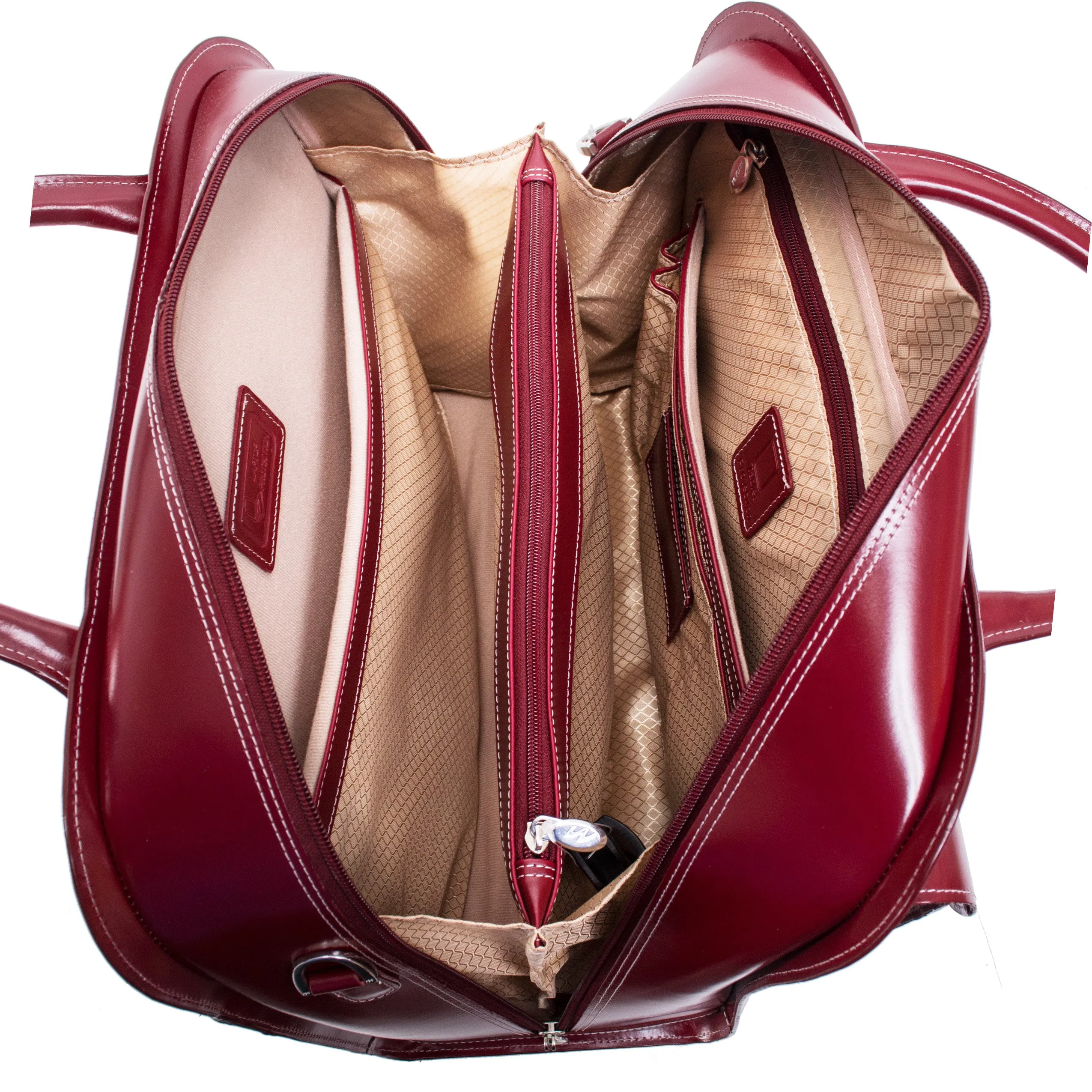 McKlein BERKELEY 15.4" Leather Patented Detachable -Wheeled Ladies' Briefcase