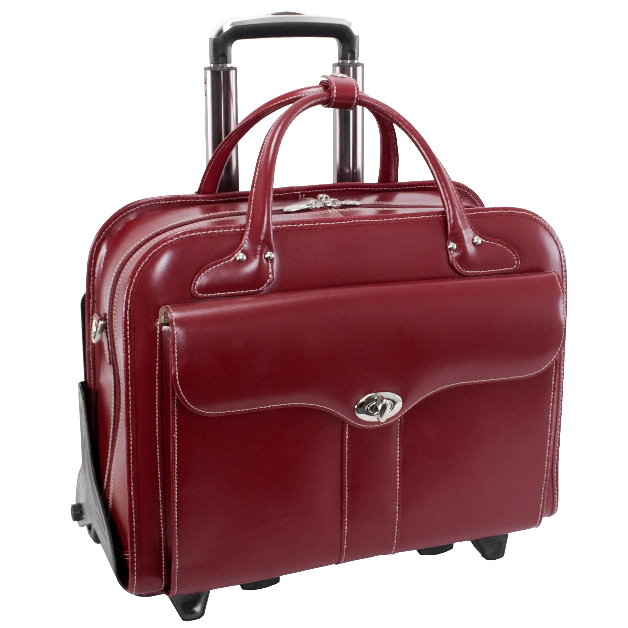 McKlein BERKELEY 15.4" Leather Patented Detachable -Wheeled Ladies' Briefcase