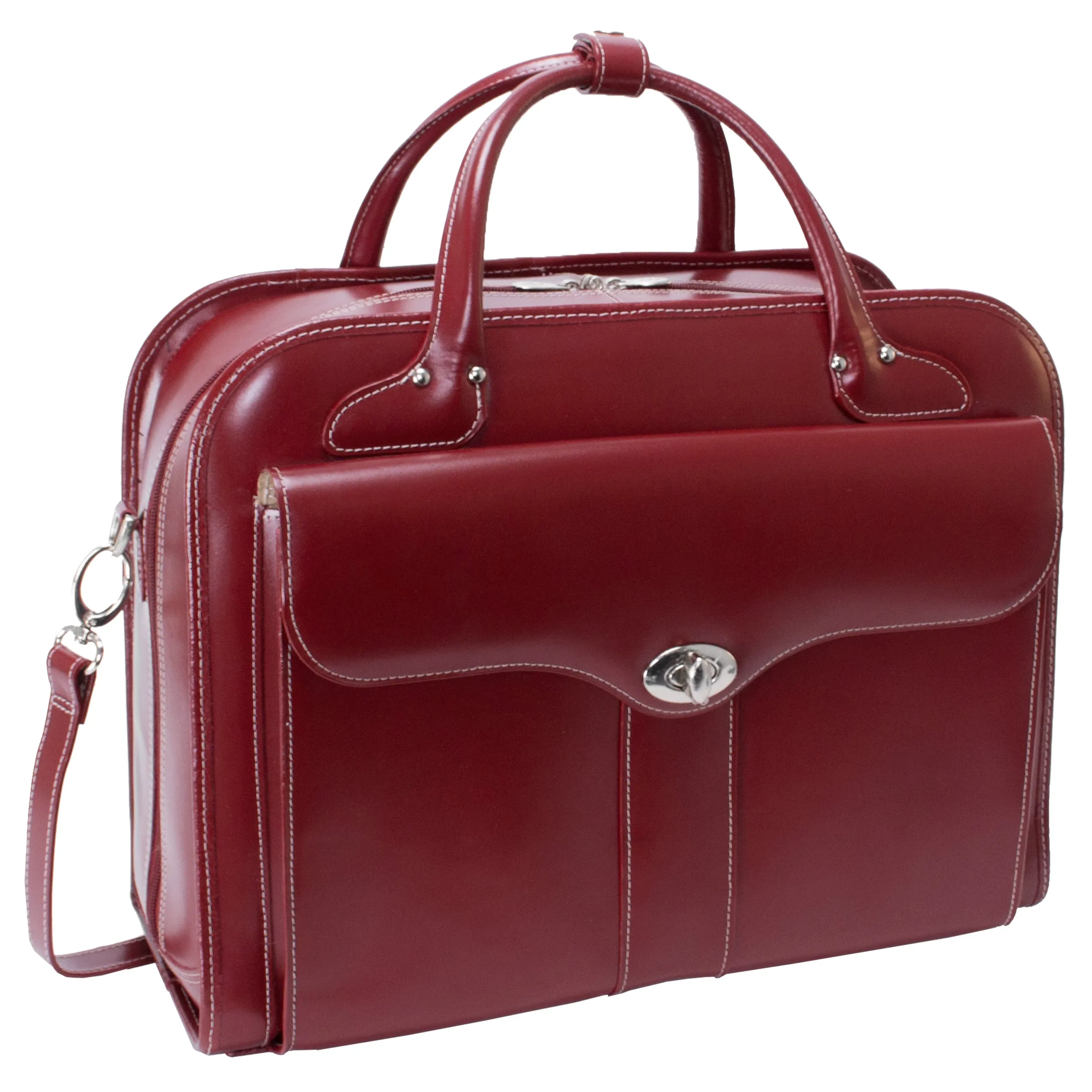 McKlein BERKELEY 15.4" Leather Patented Detachable -Wheeled Ladies' Briefcase