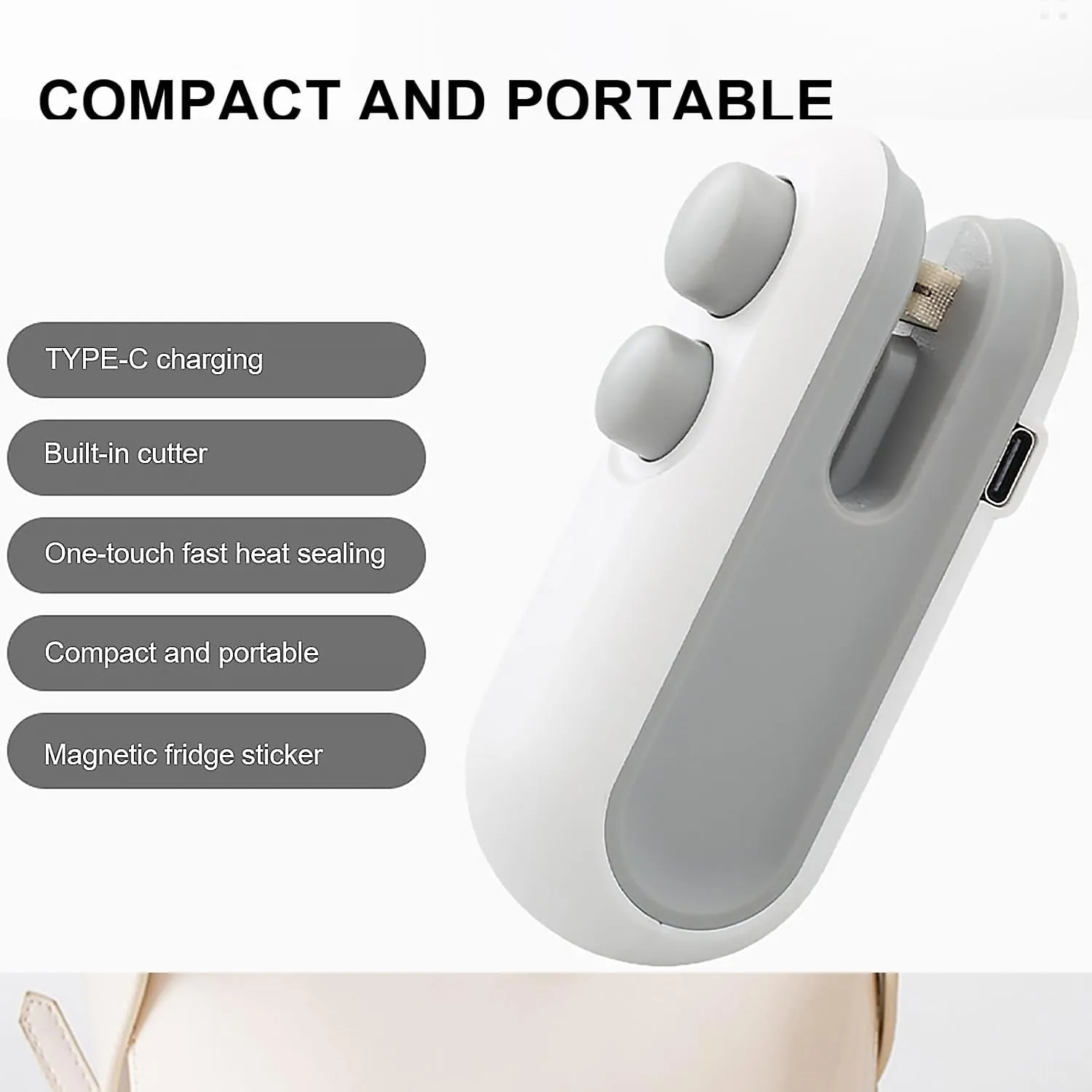 Mini 2-in-1 Bag Sealer & Cutter for Food Storage