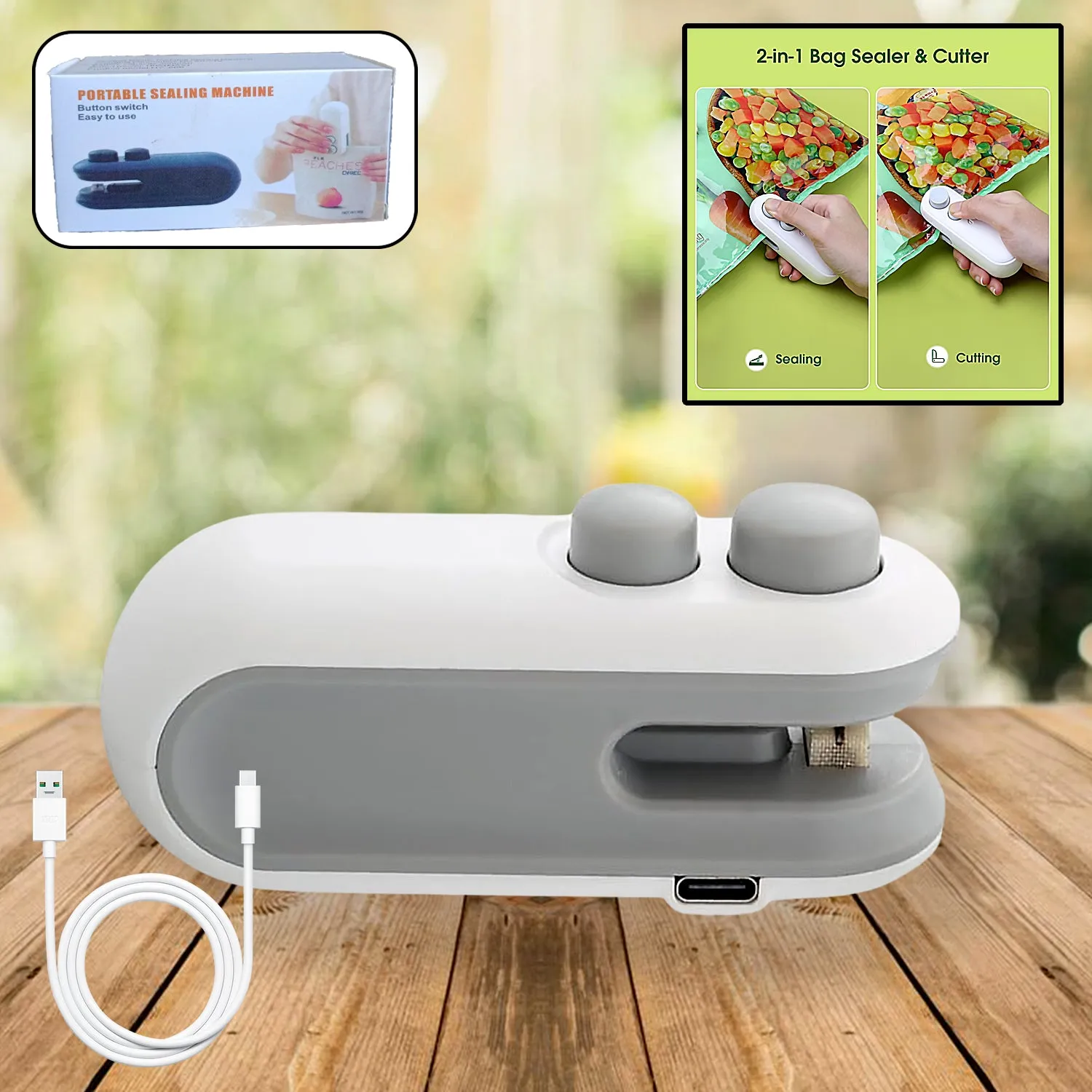 Mini 2-in-1 Bag Sealer & Cutter for Food Storage