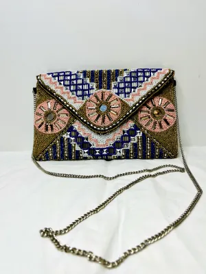 Multicolor Beaded Mirror Sling Bag