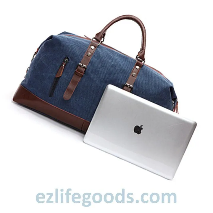 Original Canvas & Leather Travel Duffle Bag / Large Weekend Bag 54 cm