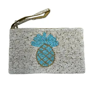 Pineapple Beaded Clutch - Blue