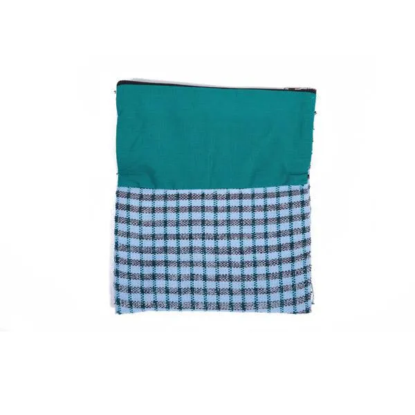Recycled Metallic Plaid Clutch