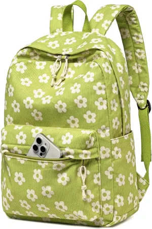 School Backpack for Teen Girls Bookbags Elementary High School Corduroy Laptop Bags Women Travel Daypacks