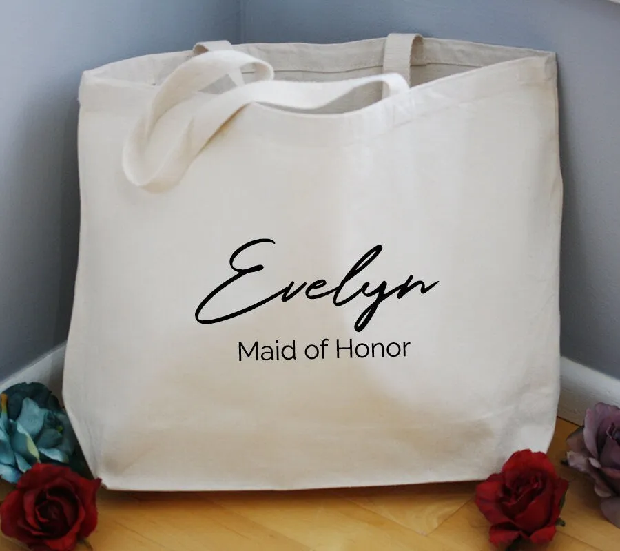 set of 6 7 8 9 personalized canvas bridesmaid Tote bags Custom Bridal Party favors bag bridal shower favors rose gold navy black -LTB3CHTV