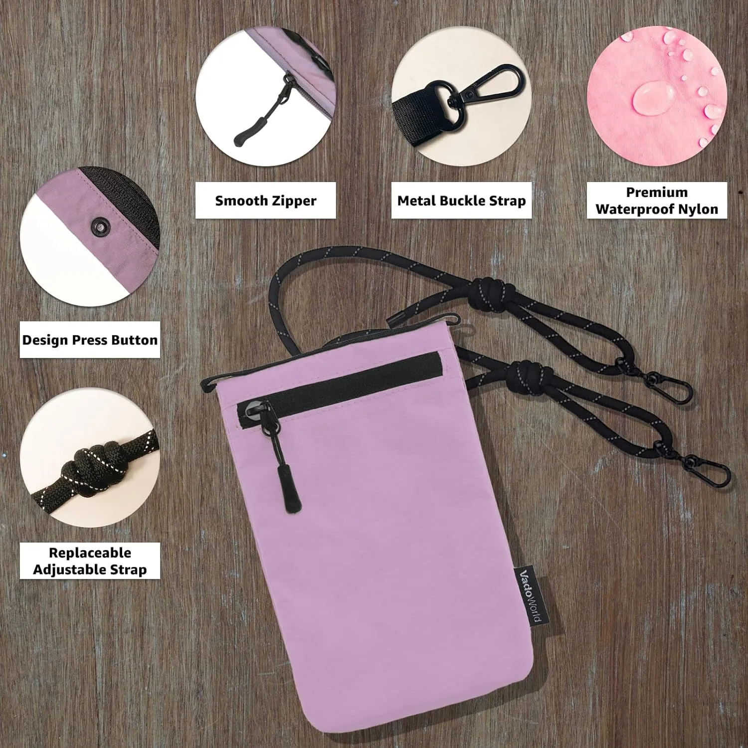 Small Nylon Crossbody Bags for Women Men, Foldable Lightweight Sacoche with Zippers Sling Bag with Adjustable Strap