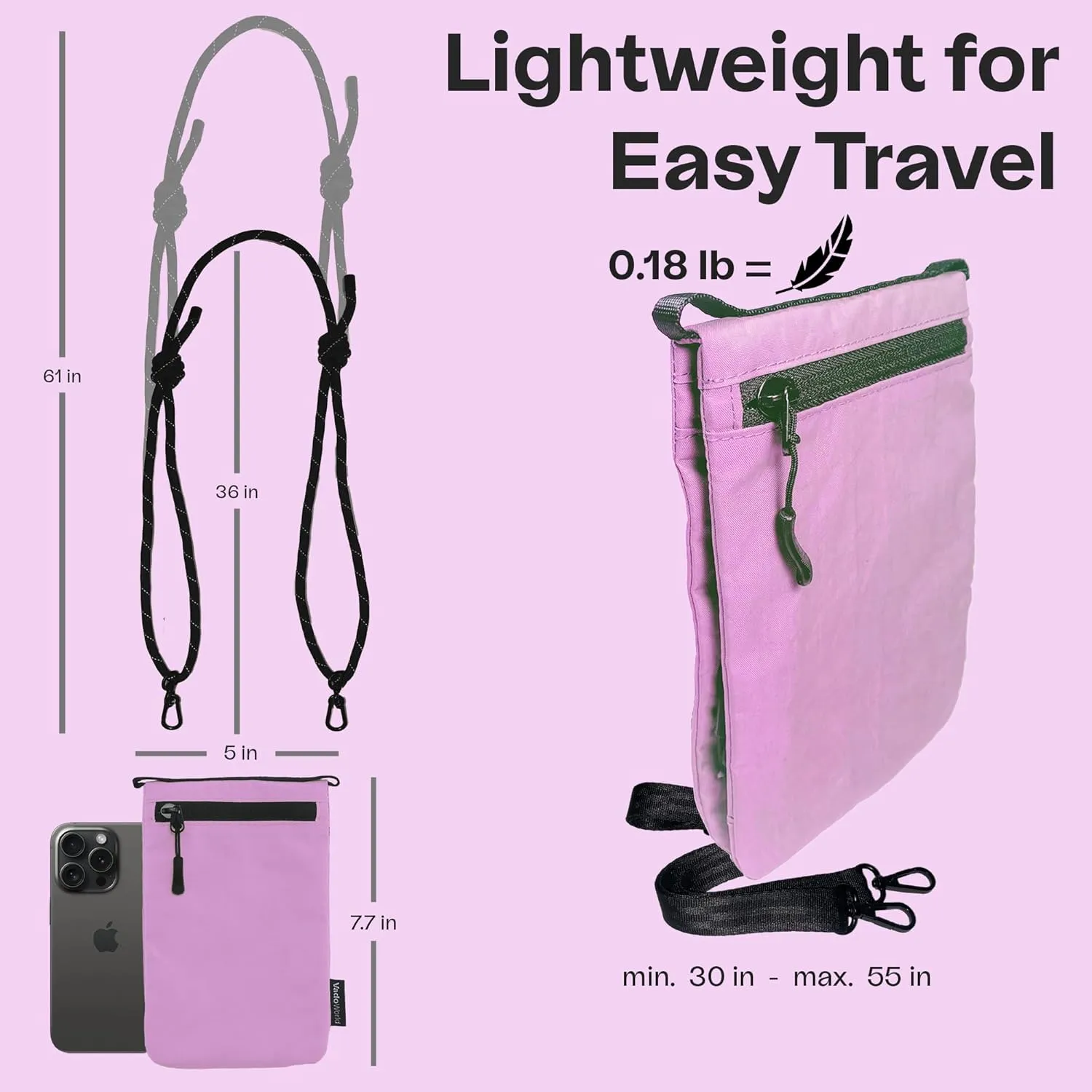 Small Nylon Crossbody Bags for Women Men, Foldable Lightweight Sacoche with Zippers Sling Bag with Adjustable Strap