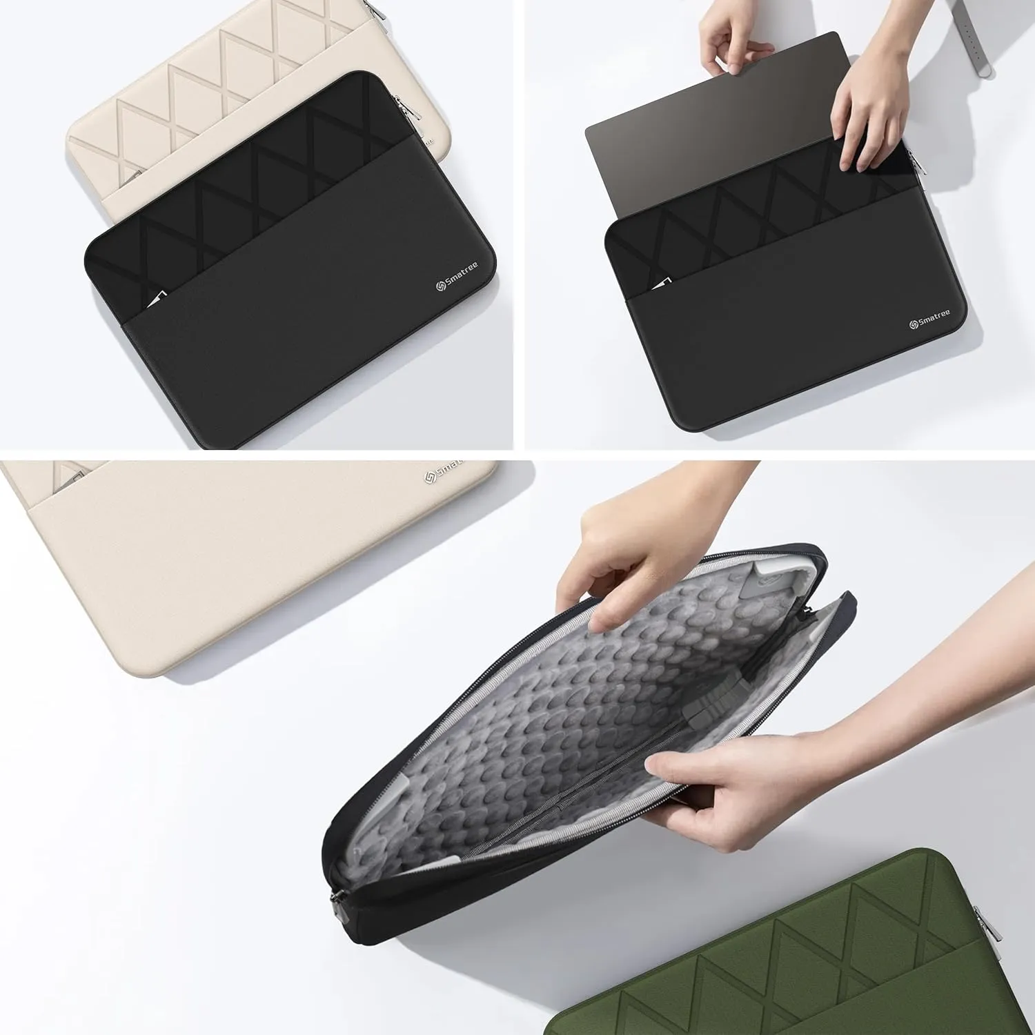Smatree 16.3 inch Laptop Sleeve for DELL XPS 16 9640 Laptop, for 16 inch DELL Precision 5680/5690 Workstation, Computer Case with Accessory Pocket, YKK Zipper, Patented Super Corner Design (E619)