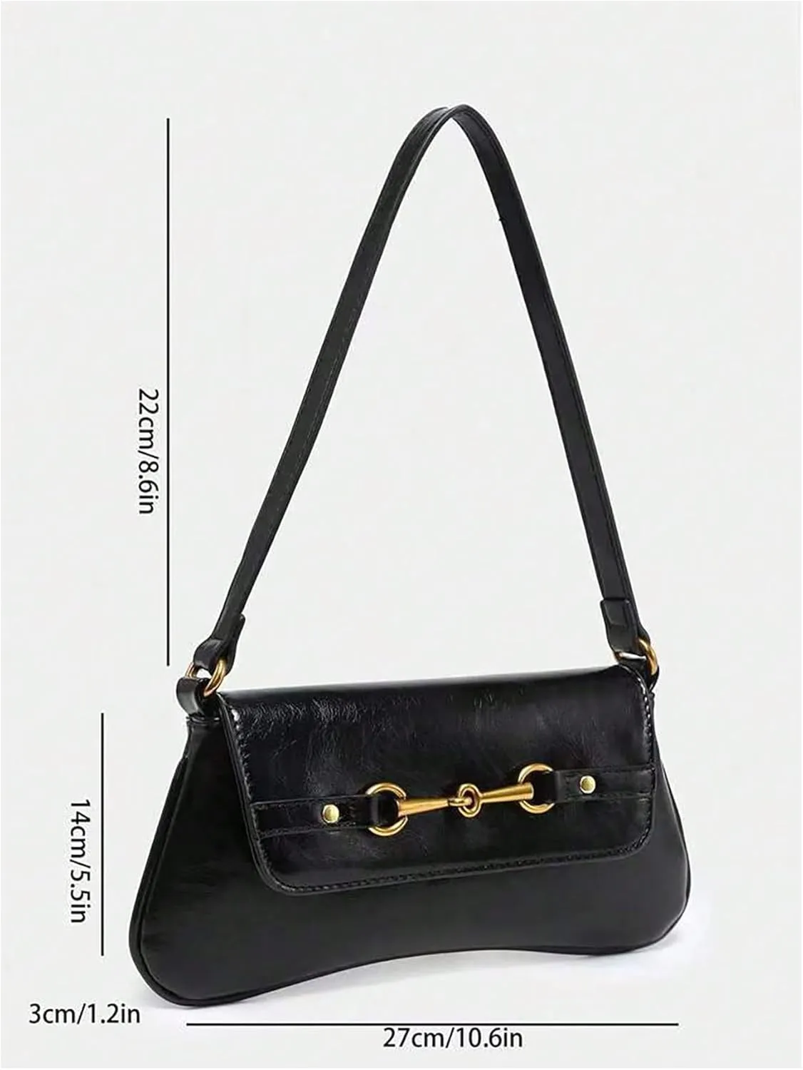 Verdusa Women's Vintage PU Leather Flap Shoulder Handbags Top Handle Clutch Underarm Bags