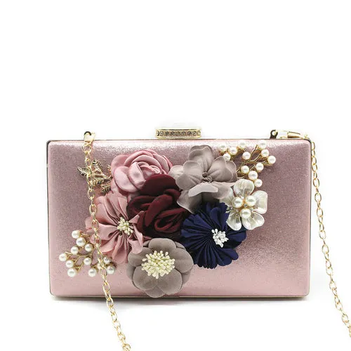 Women Messenger Bags Flower Clutches Evening