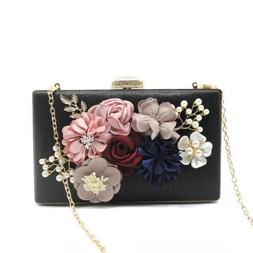 Women Messenger Bags Flower Clutches Evening