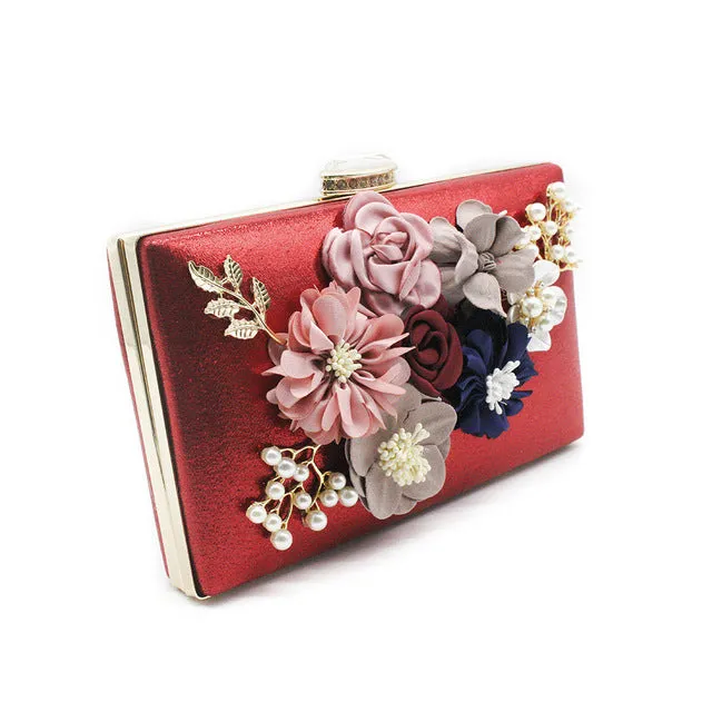 Women Messenger Bags Flower Clutches Evening