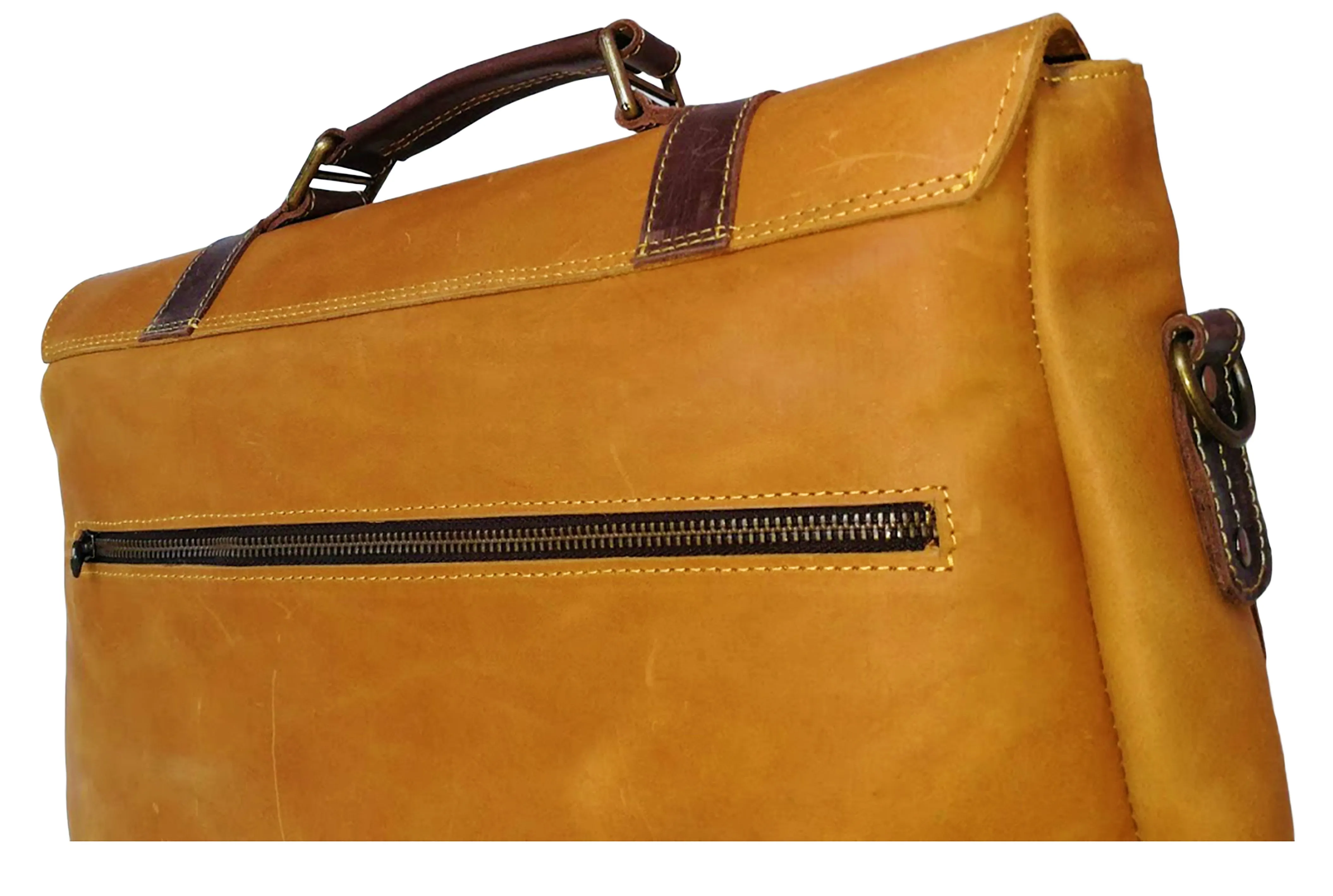 Zeri Messenger Laptop Bag For Men, Full Grain Ethiopian Leather