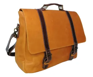 Zeri Messenger Laptop Bag For Men, Full Grain Ethiopian Leather